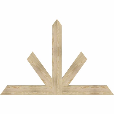 Ekena Millwork Saratoga Rough Sawn Timber Gable Bracket, Douglas Fir, 72"W x 48"H x 2"D x 6"F, 16/12 Pitch GBW072X48X0206SAR00RDF